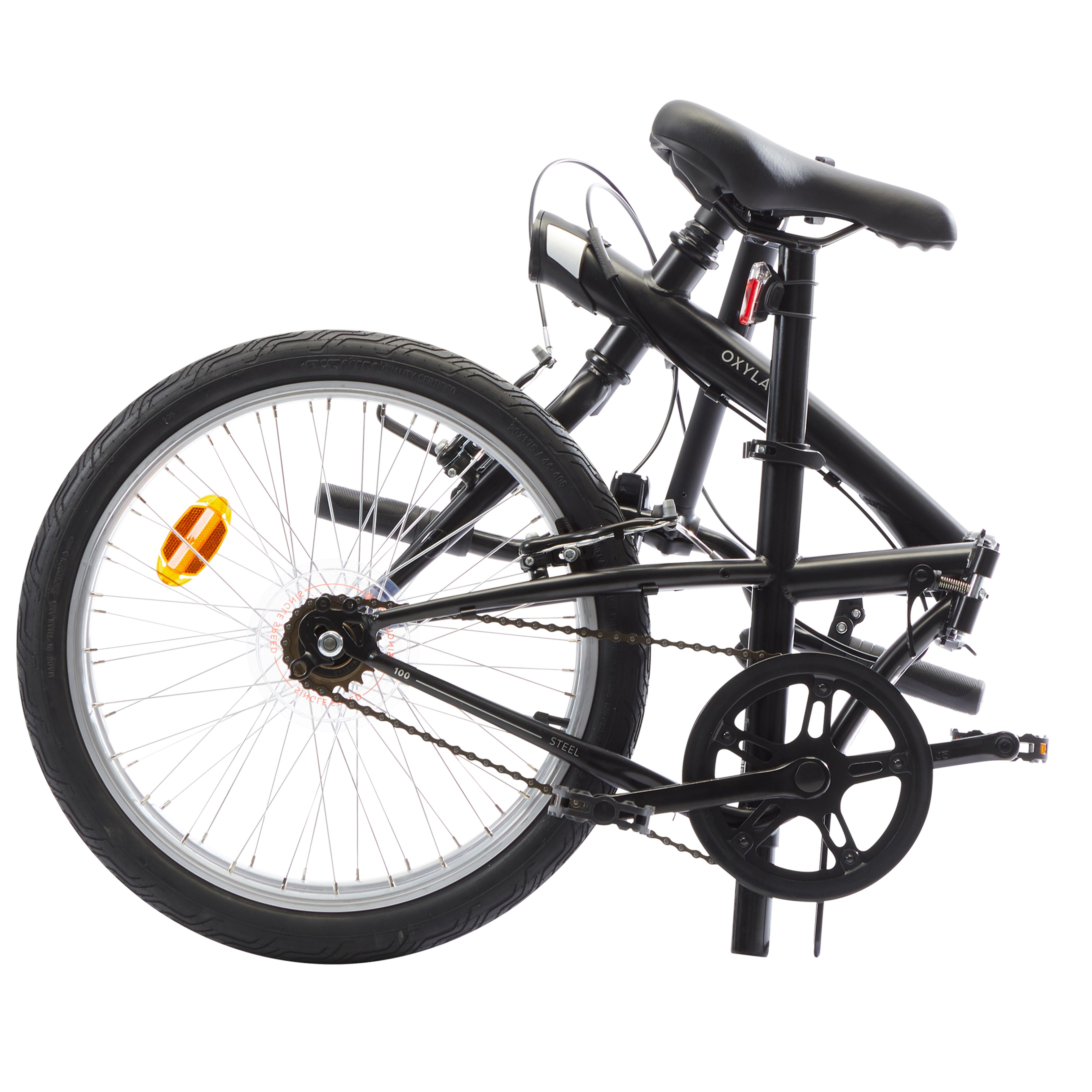 Bicicleta plegable 20 pulgadas 1V Tilt 100 negro Decathlon