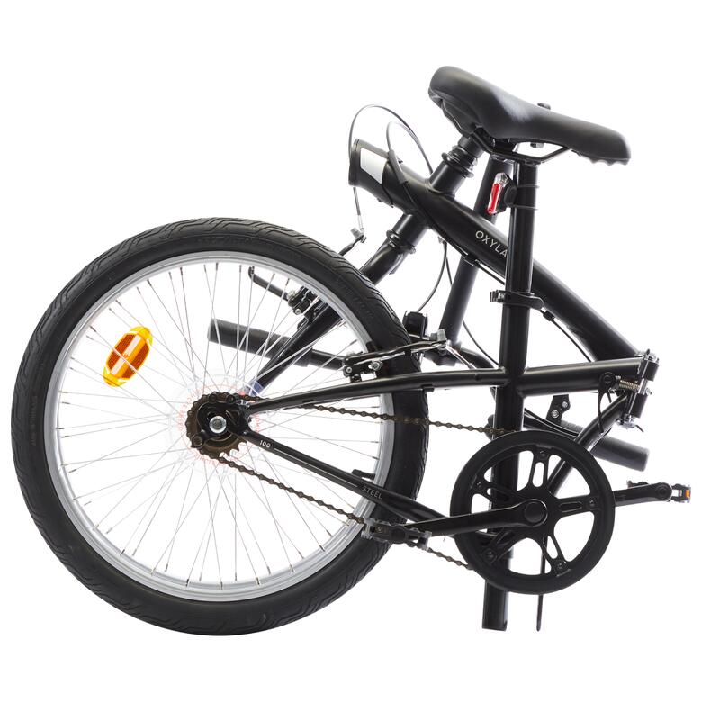 Bicicleta plegable 20 pulgadas 1V Tilt 100 negro