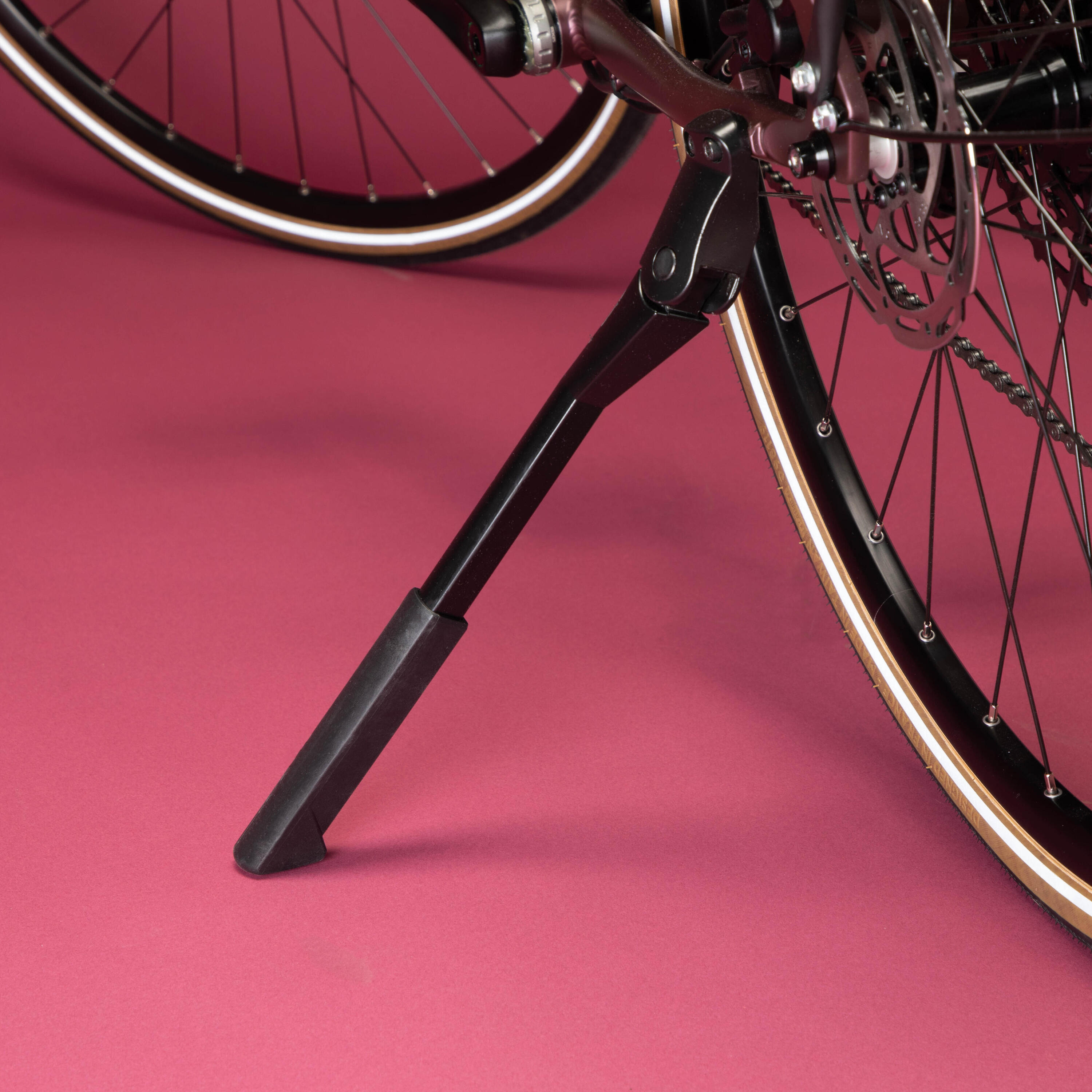 Bicicleta urbana larga distancia cuadro bajo monoplato 11V Elops LD 900 burdeos 22/25