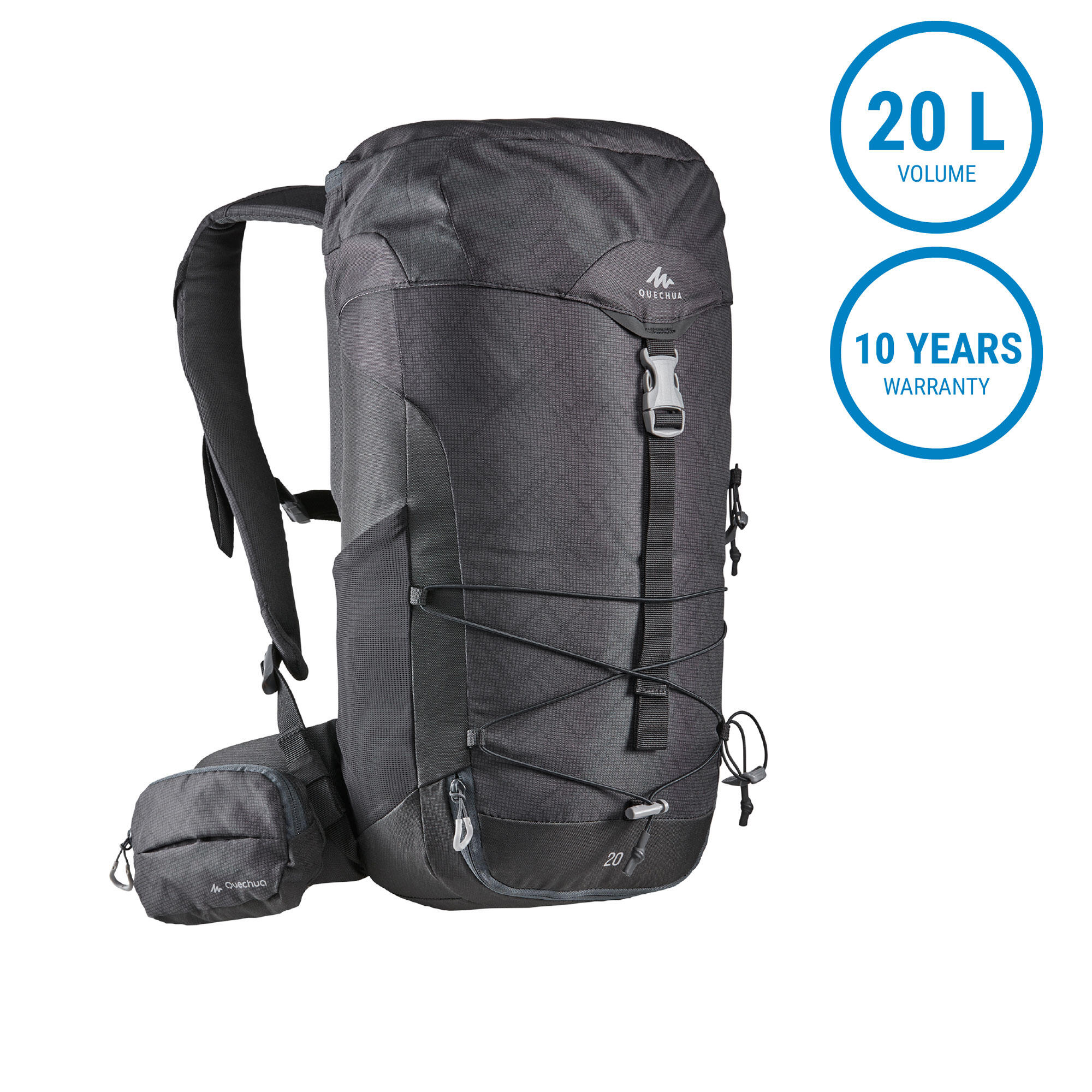 Buy Hiking Backpack 20 Litre Mh100 Carbon Grey Online Decathlon