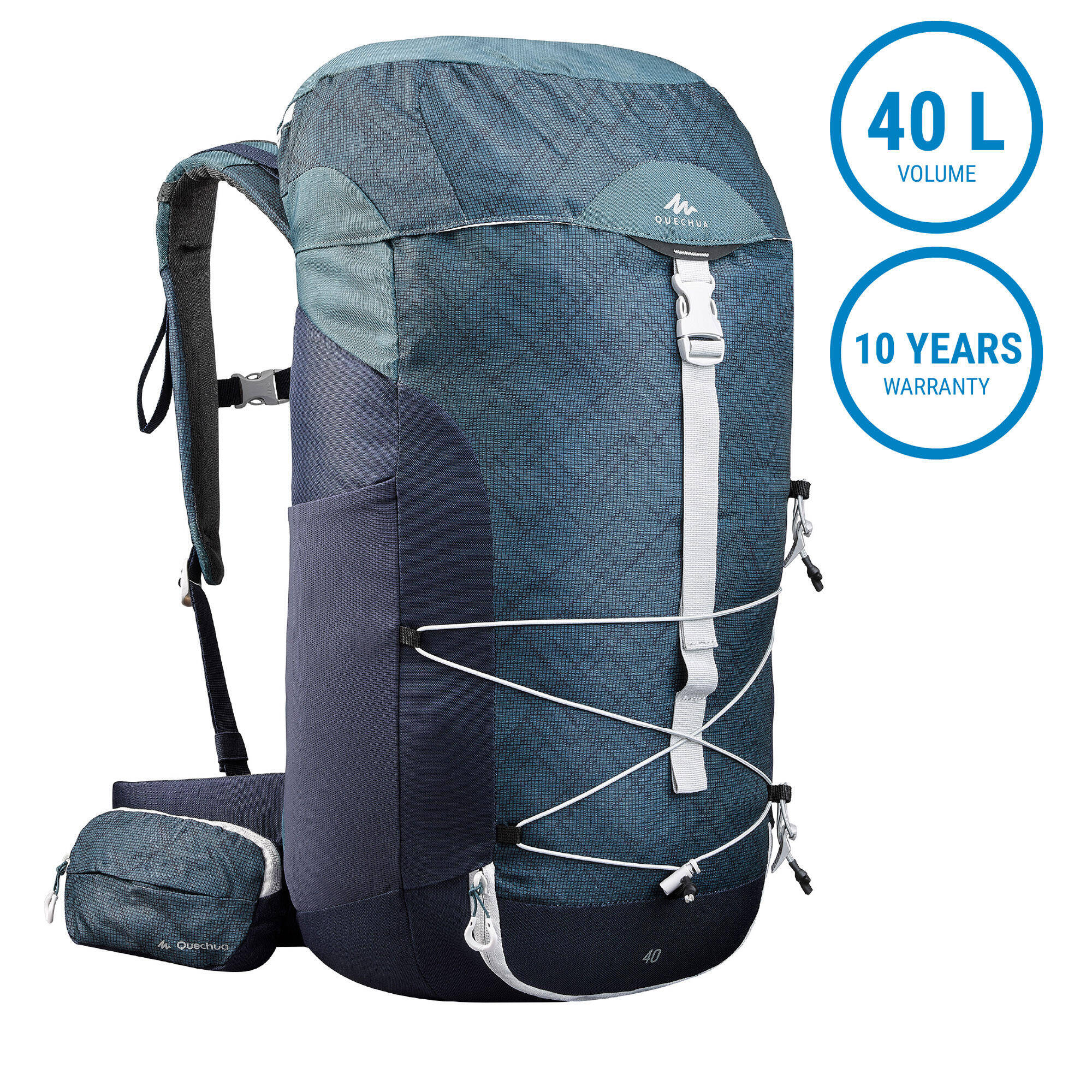 Hiking Backpack 40 Litre MH100 - Grey -  1