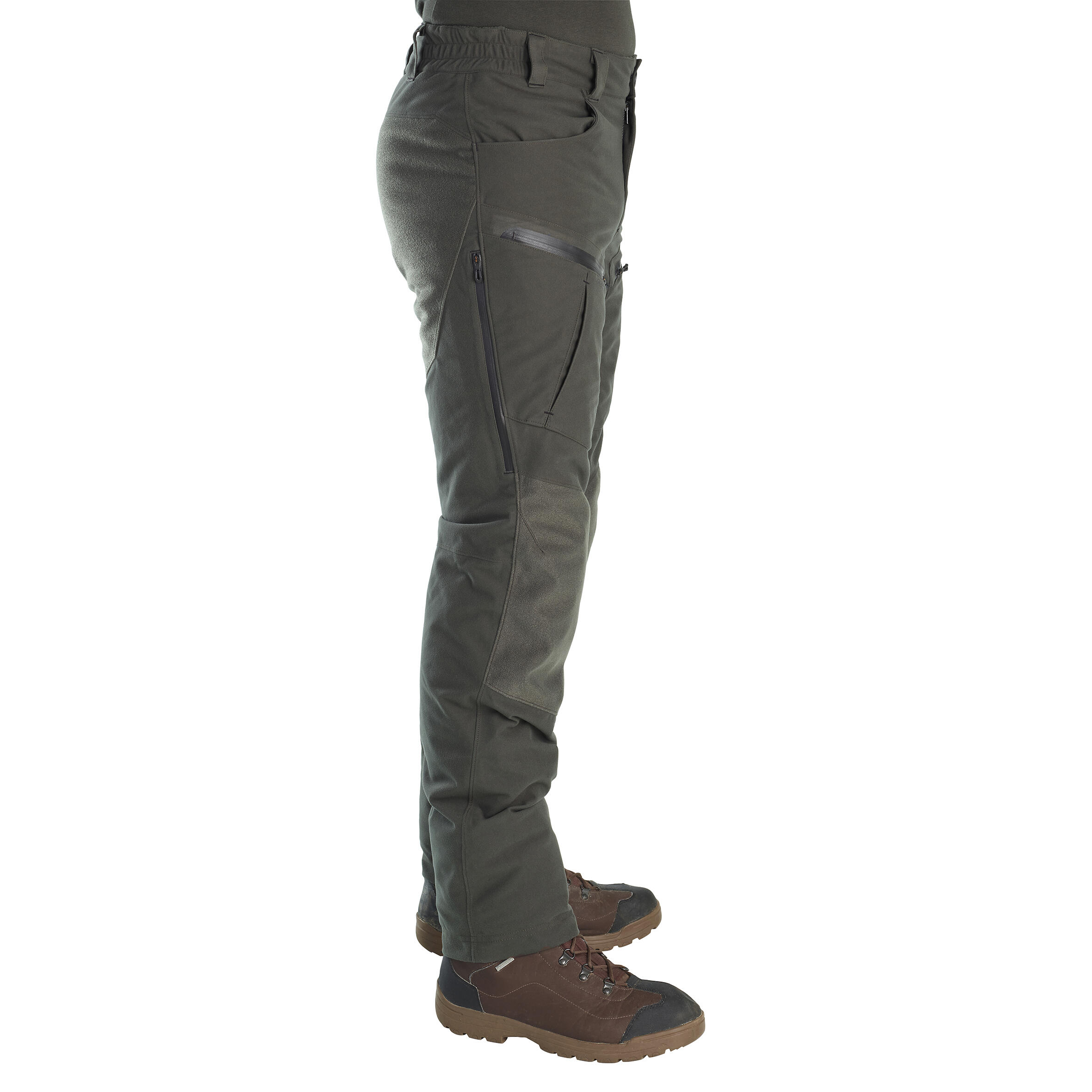 Warme waterdichte geluidloze outdoor broek 900 groen 3/14