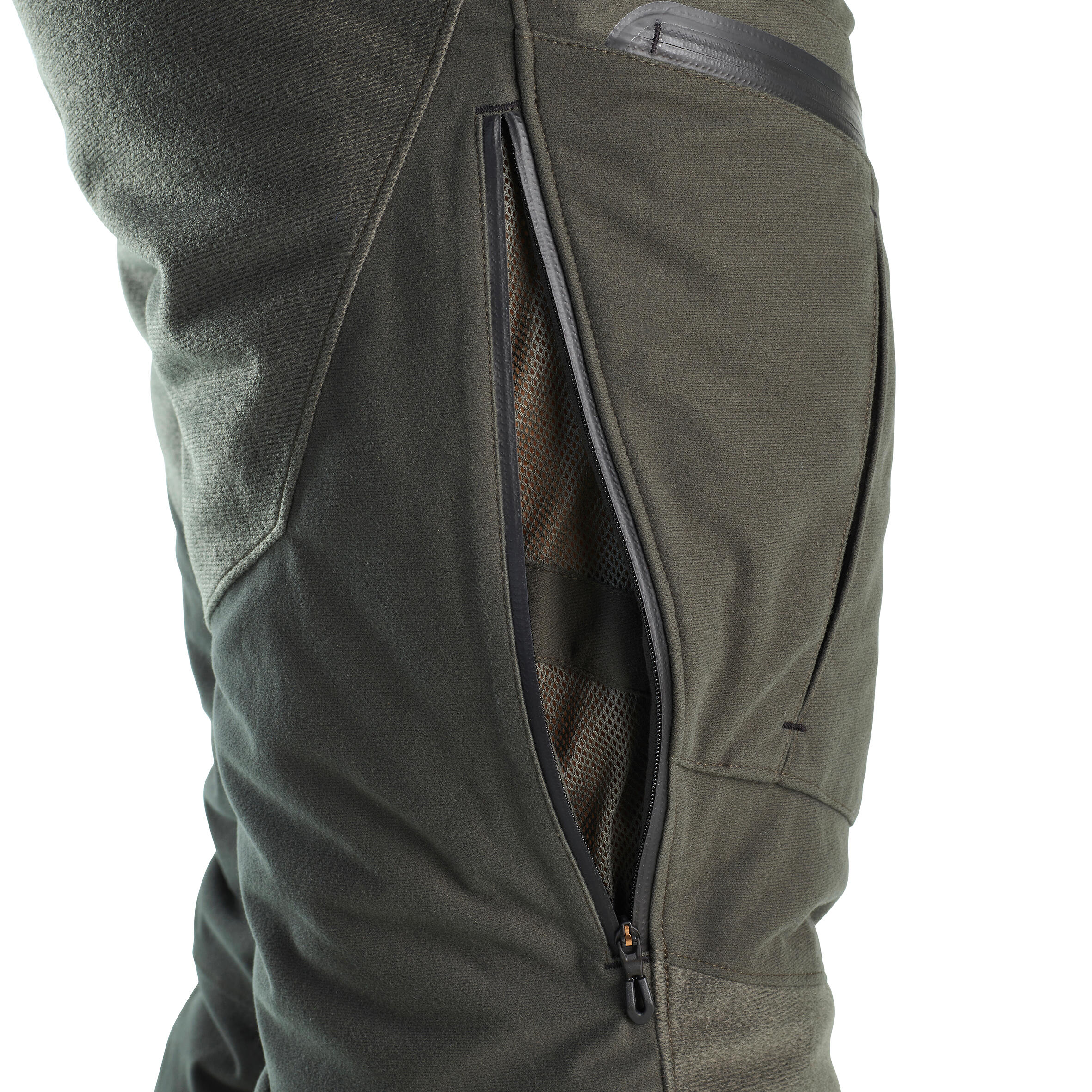 Warme waterdichte geluidloze outdoor broek 900 groen 10/14