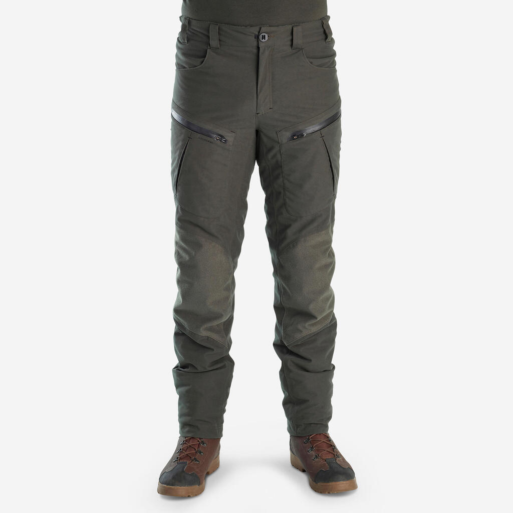 HUNTING WARM SILENT WATERPROOF TROUSERS 900 GREEN