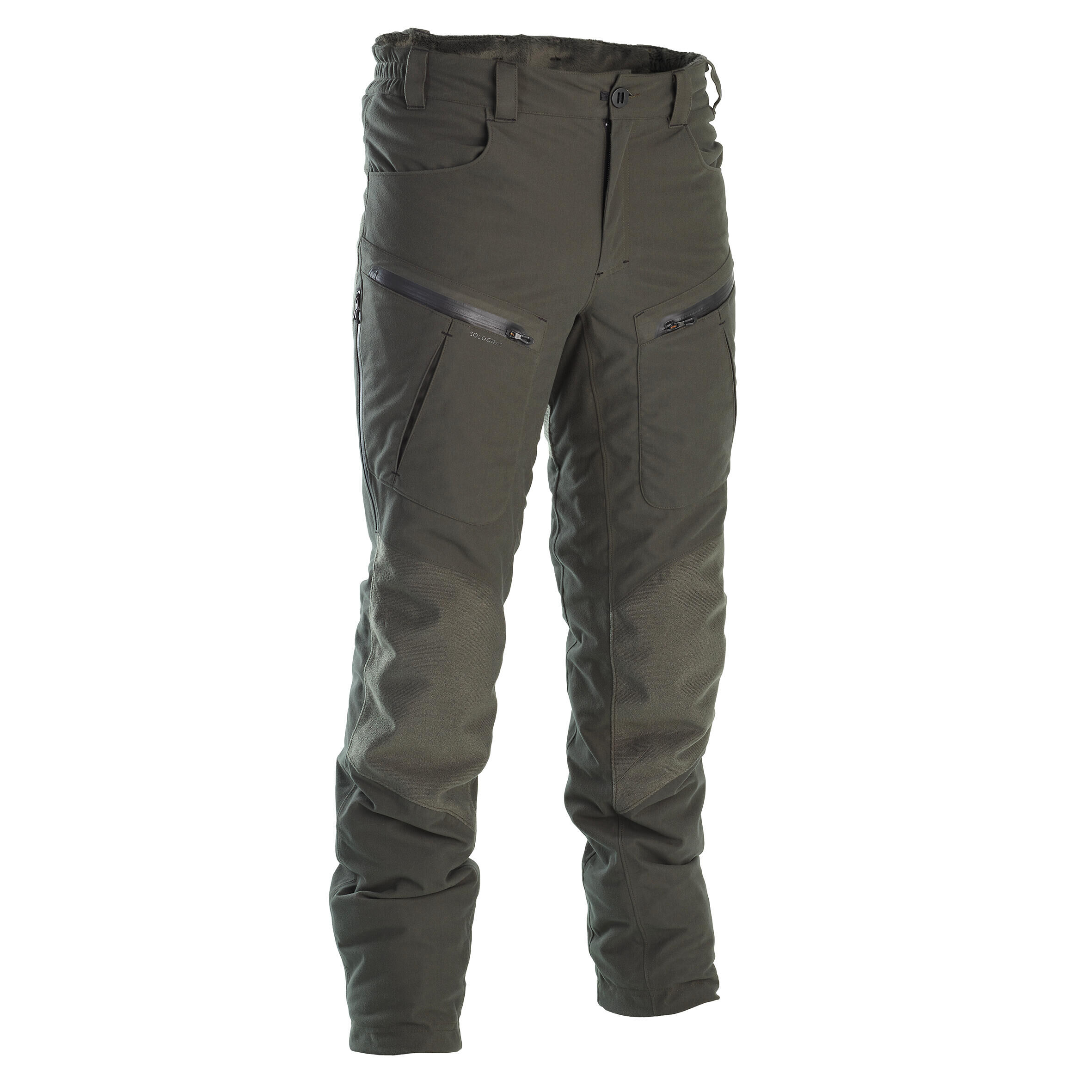 SOLOGNAC HUNTING WARM SILENT WATERPROOF TROUSERS 900 GREEN