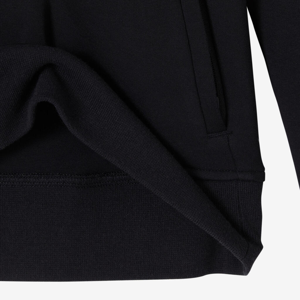 Sudadera con capucha niños algodón transpirable - 500 rosa y negro 