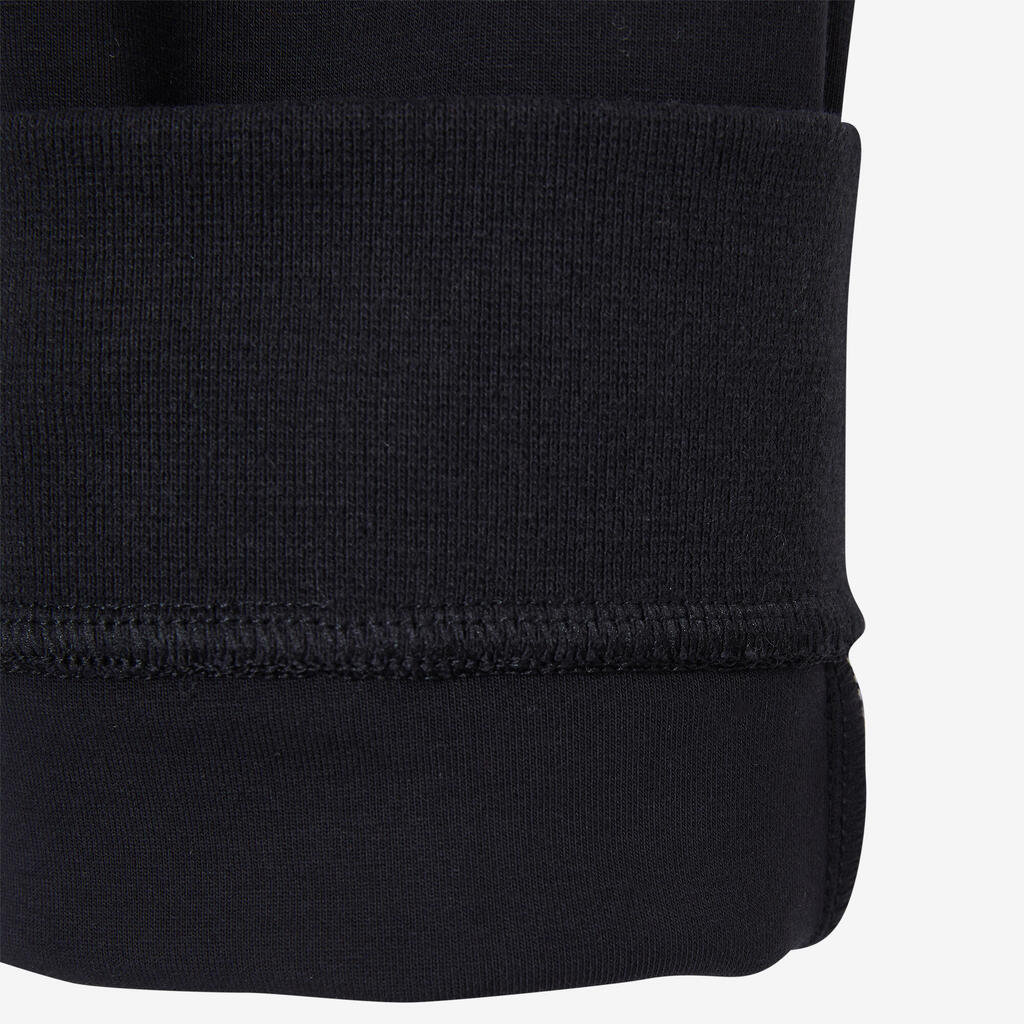 Vaikiškos bėgiojimo kelnės su užtrauktukais užsegamomis kišenėmis, juodos