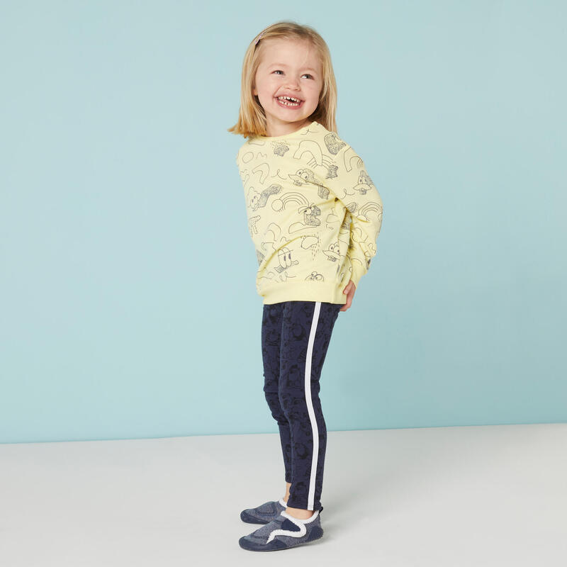 Legging chaud enfant - 120 Bleu avec motifs