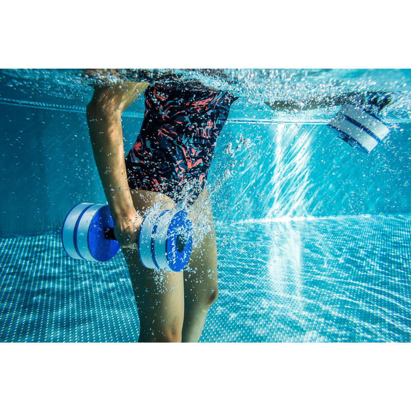 Set 2 gantere din spumă Aquagym/Aquafitness Alb-Albastru 