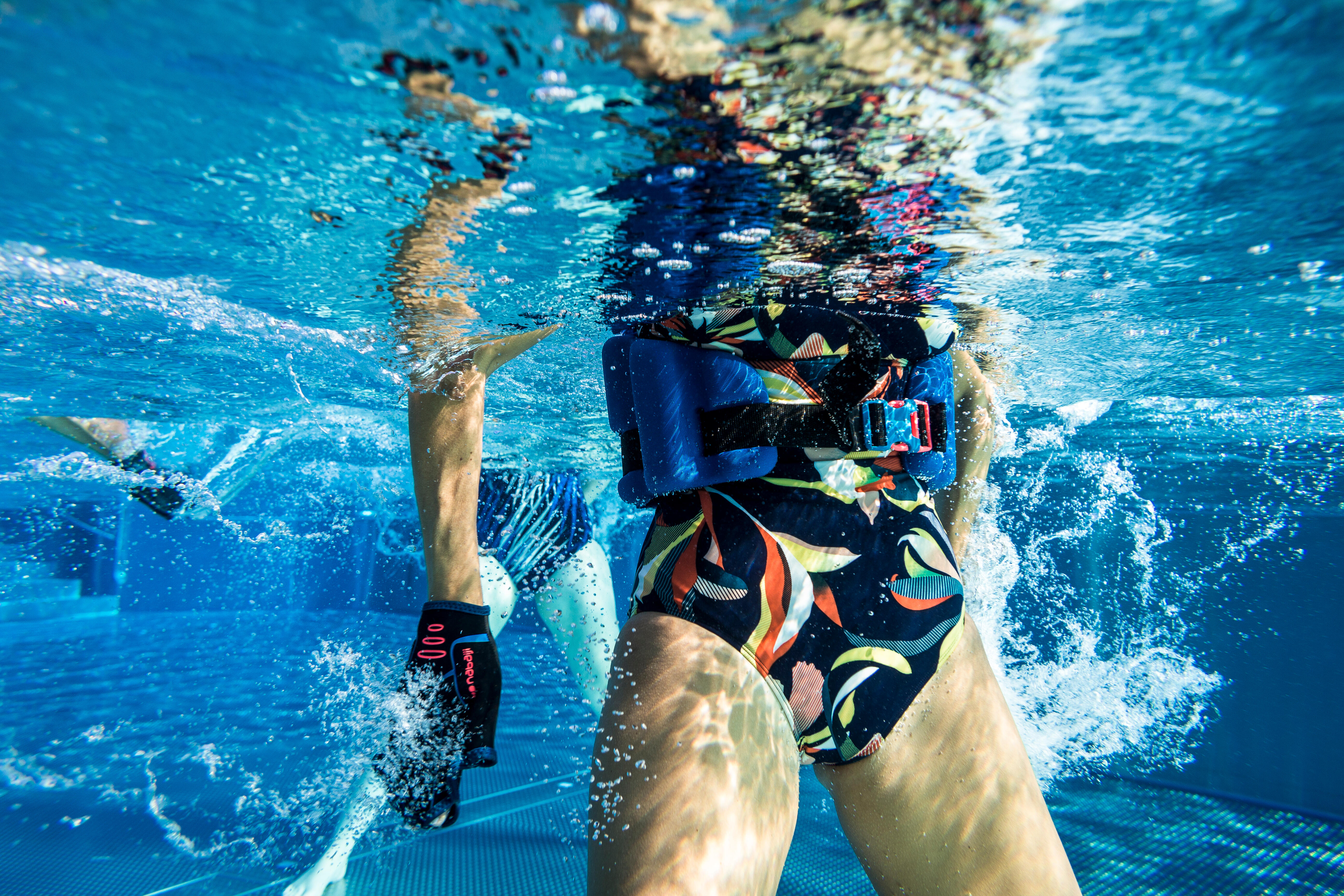 Women's 1-Piece Aquafitness Swimsuit – Doli Nick Orange - Orange - Nabaiji  - Decathlon
