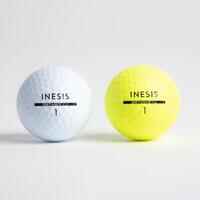 GOLF BALLS x12 - INESIS DISTANCE 100 YELLOW