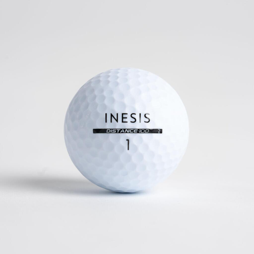 GOLF BALLS x12 - INESIS DISTANCE 100 YELLOW