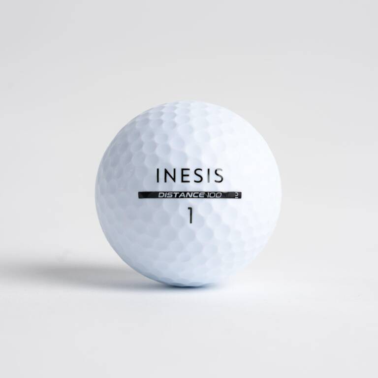 GOLF BALLS x12 - INESIS DISTANCE 100 WHITE