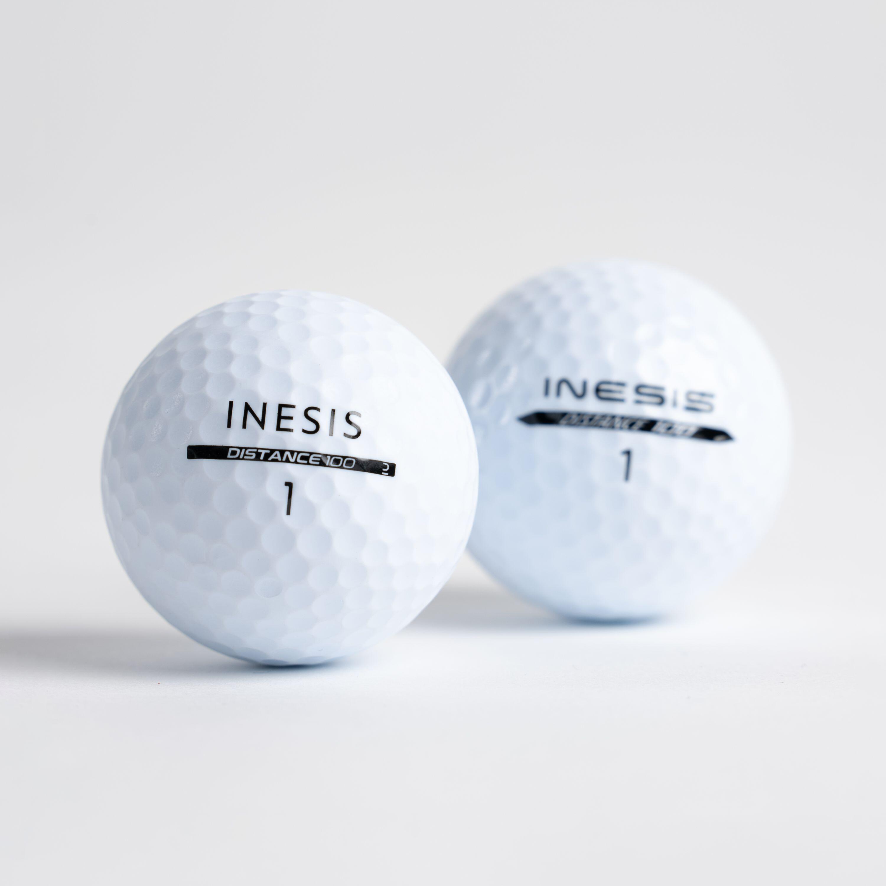 Distance 100 Inesis Golf Ball 100 x12 Yellow