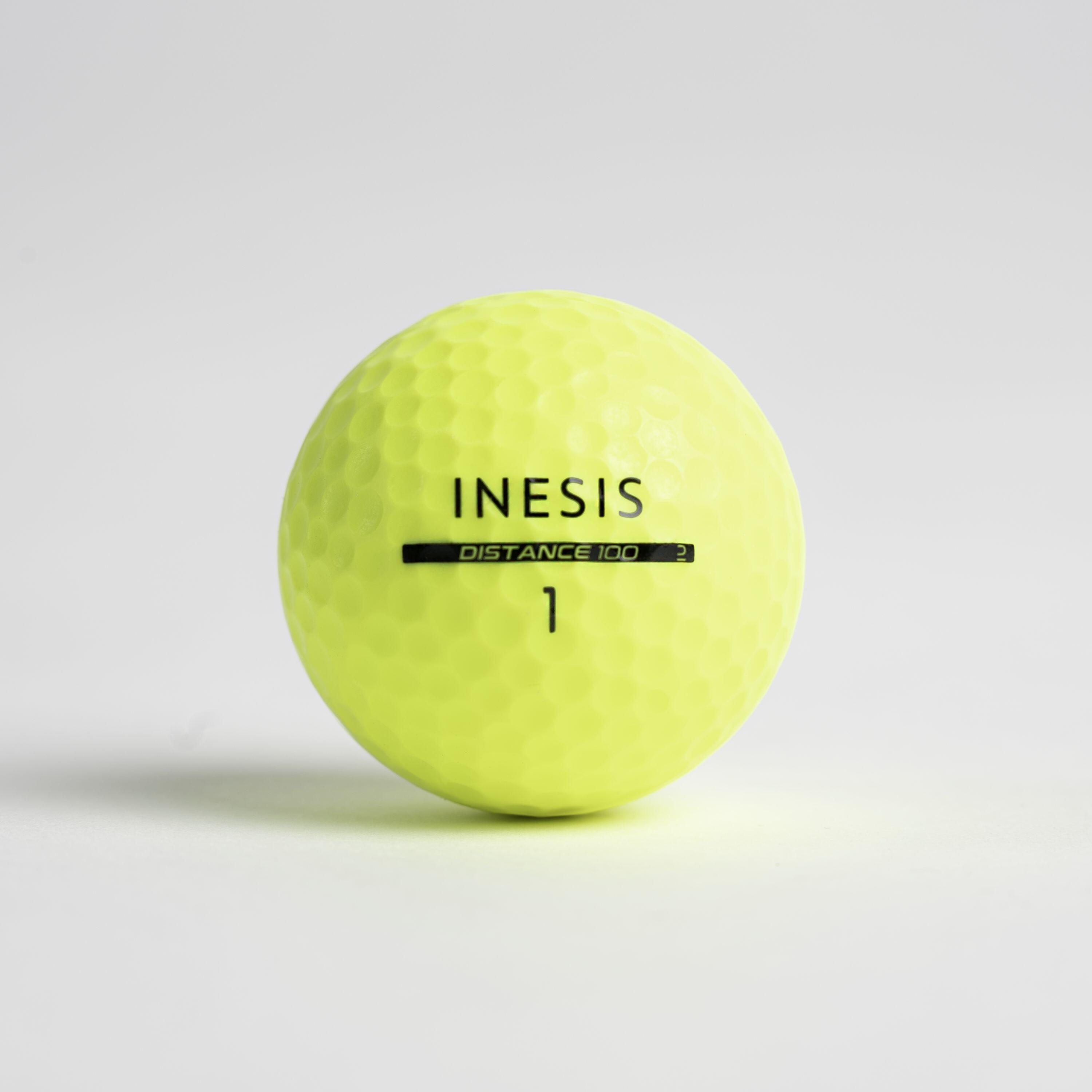 Lot de 12 balles de golf – Inesis Distance 100 jaune - INESIS