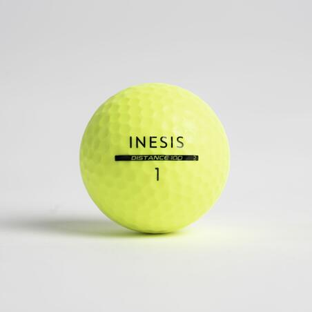 Balles golf x12 - INESIS Distance 100 jaune