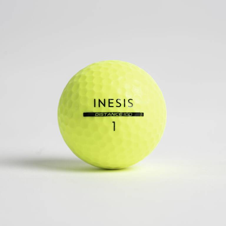 Bola Golf INESIS DISTANCE 100 Isi 12 Pcs - Kuning