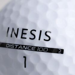 Balles golf x12 - INESIS Distance 100 blanc