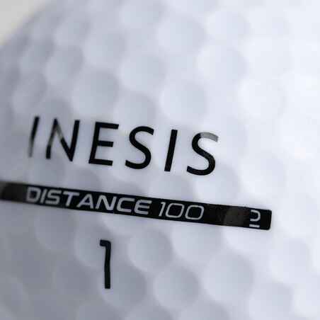 BOLAS GOLF x12 - INESIS DISTANCE 100 BLANCO