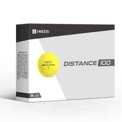 Pelotas de golf X12 unidades - Inesis Distance 100 Amarillo