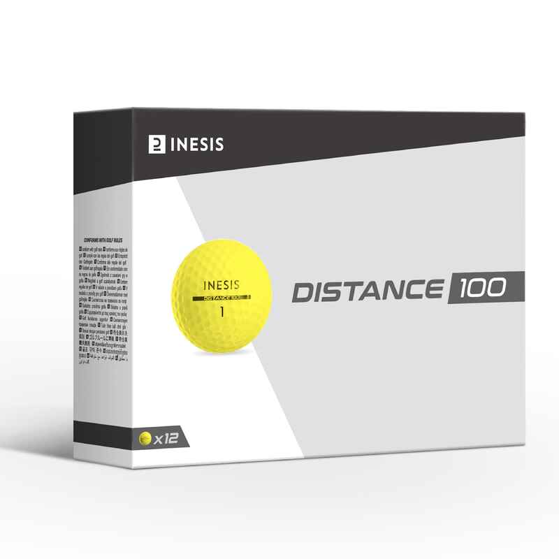 Golfbälle Distance 100 12 Stück gelb