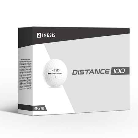 Pelotas de golf X12 unidades - Inesis Distance 100 Blanco