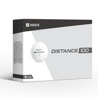 Bola de golf DISTANCE 100 x12 blanco