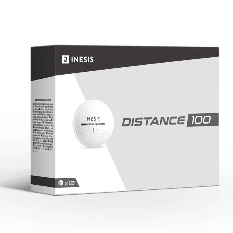 BOLAS GOLF x12 - INESIS DISTANCE 100 BLANCO