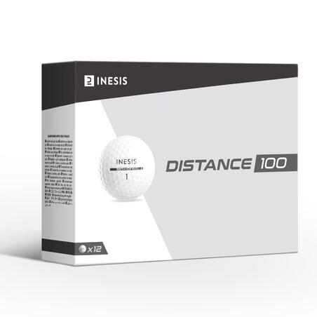 Golfboll – DISTANCE 100 – 12-pack vit