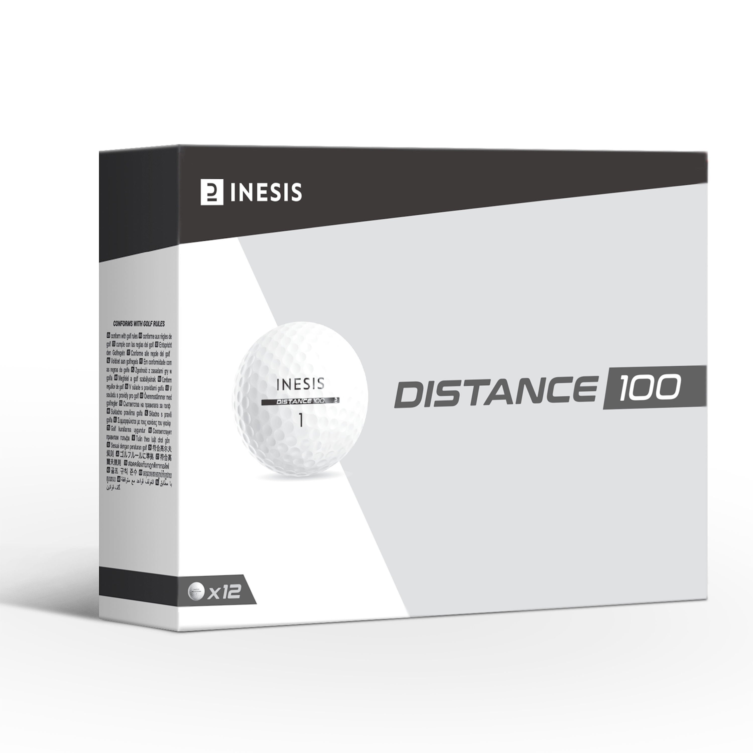 Balles golf x12 - INESIS Distance 100 blanc