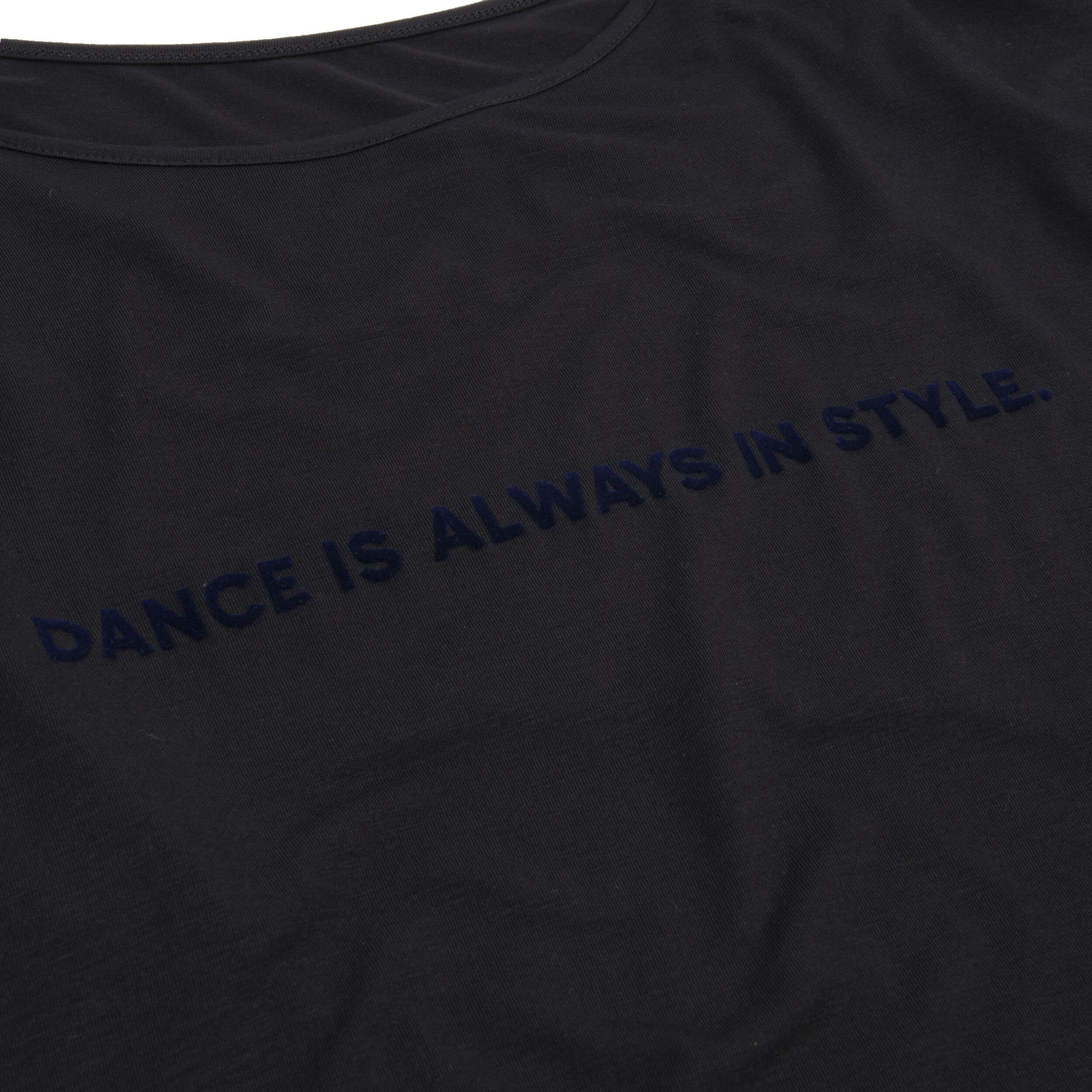 Women's Modern Dance Loose Open-Backed T-Shirt - Black 3/10