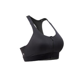 Women's Fitness Cardio Training Zip-Up Sports Bra 900 - Print