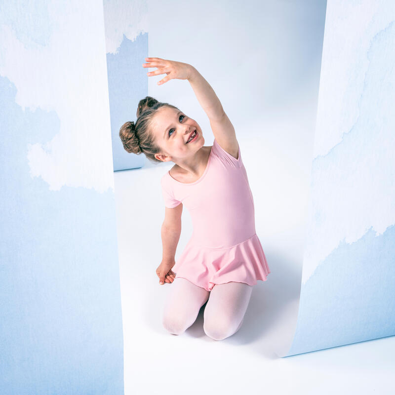 Túnica Maillot com Saia de Ballet Menina Rosa