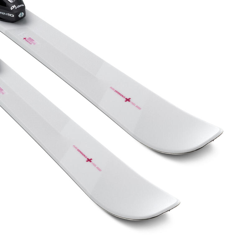 SKI ALPIN FEMME AVEC FIXATIONS - CROSS 150+ BLANC ET VIOLET