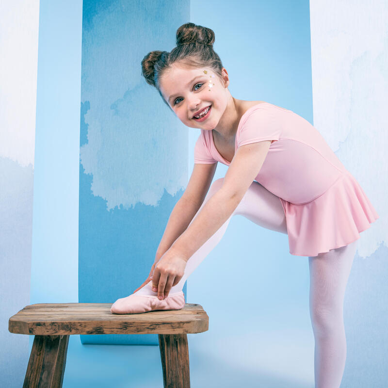 Túnica Maillot com Saia de Ballet Menina Rosa