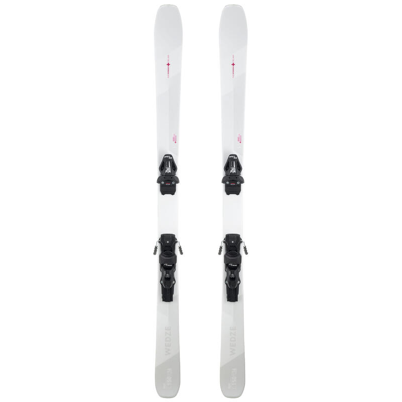 SKI ALPIN FEMME AVEC FIXATIONS - CROSS 150+ BLANC ET VIOLET