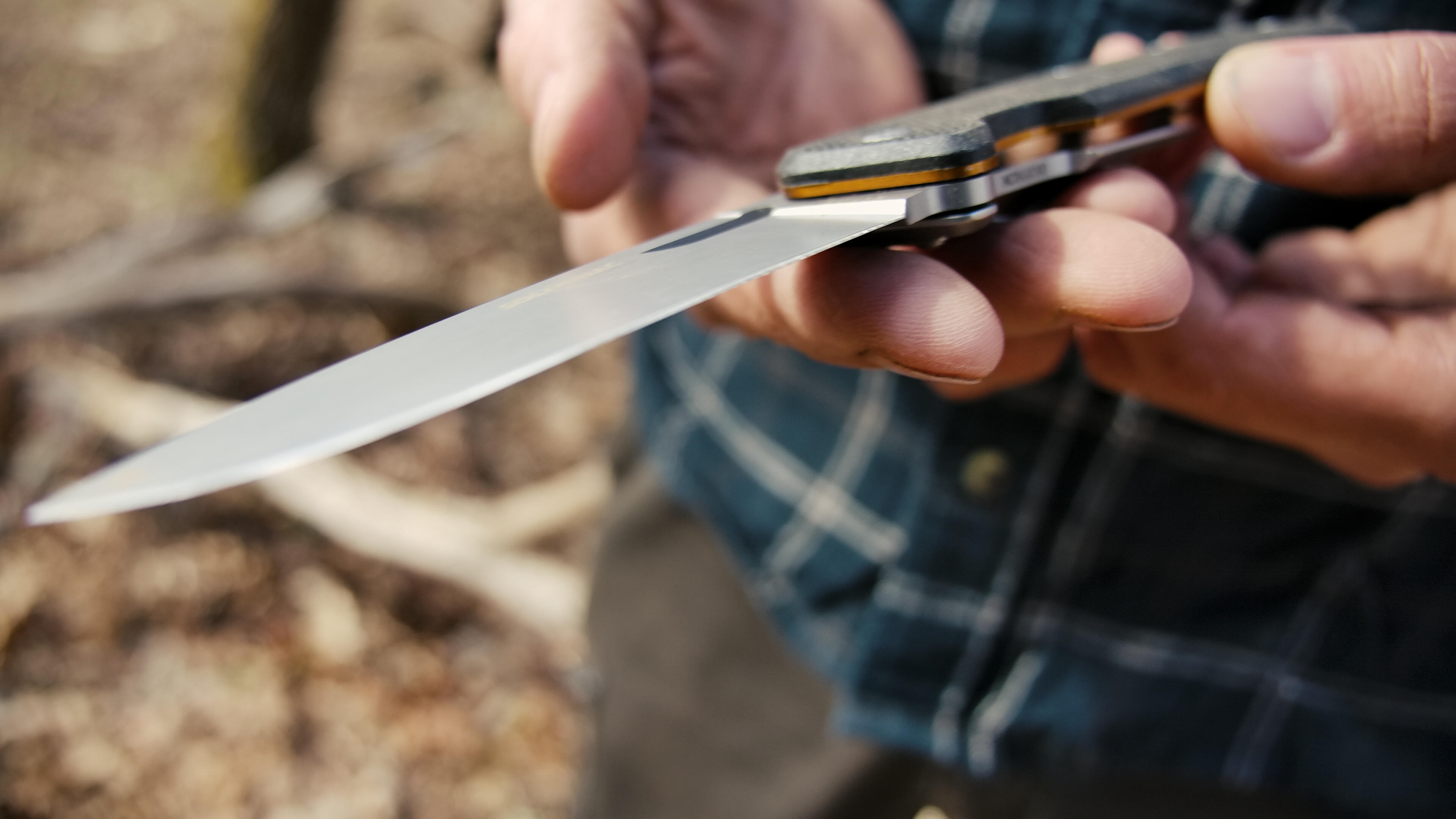 Hunting Axis 85 folding knife V2 black grip - SOLOGNAC