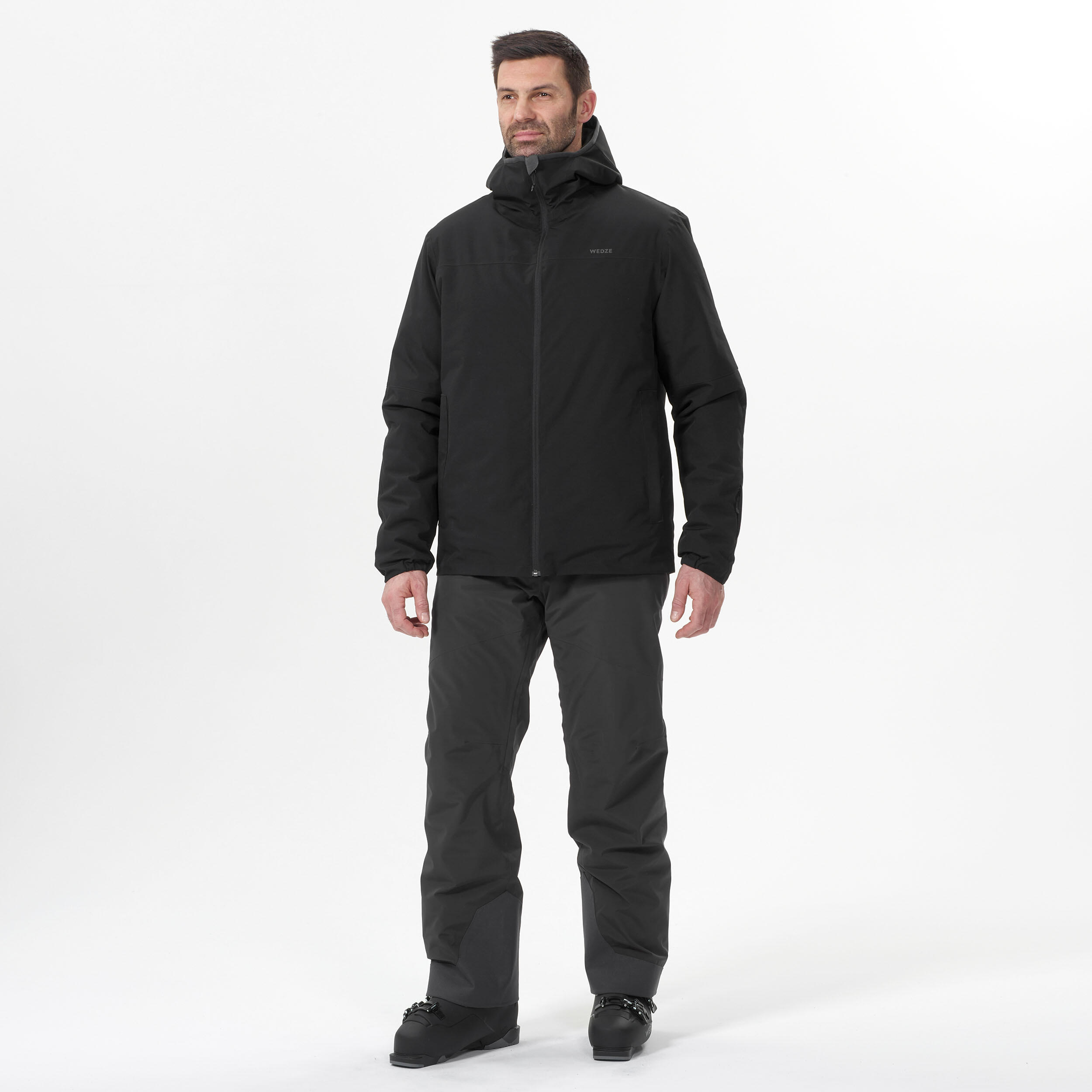 Men’s Ski Jacket - 100 Black - WEDZE