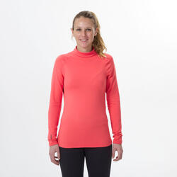 Camiseta térmica interior de esquí y nieve mujer wedze ski 500 coral
