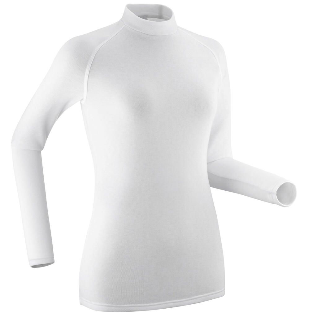 Sous-vêtement de ski femme - bl 100 haut -  blanc greige