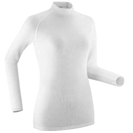 Dámske lyžiarske spodné tričko BL100 biele