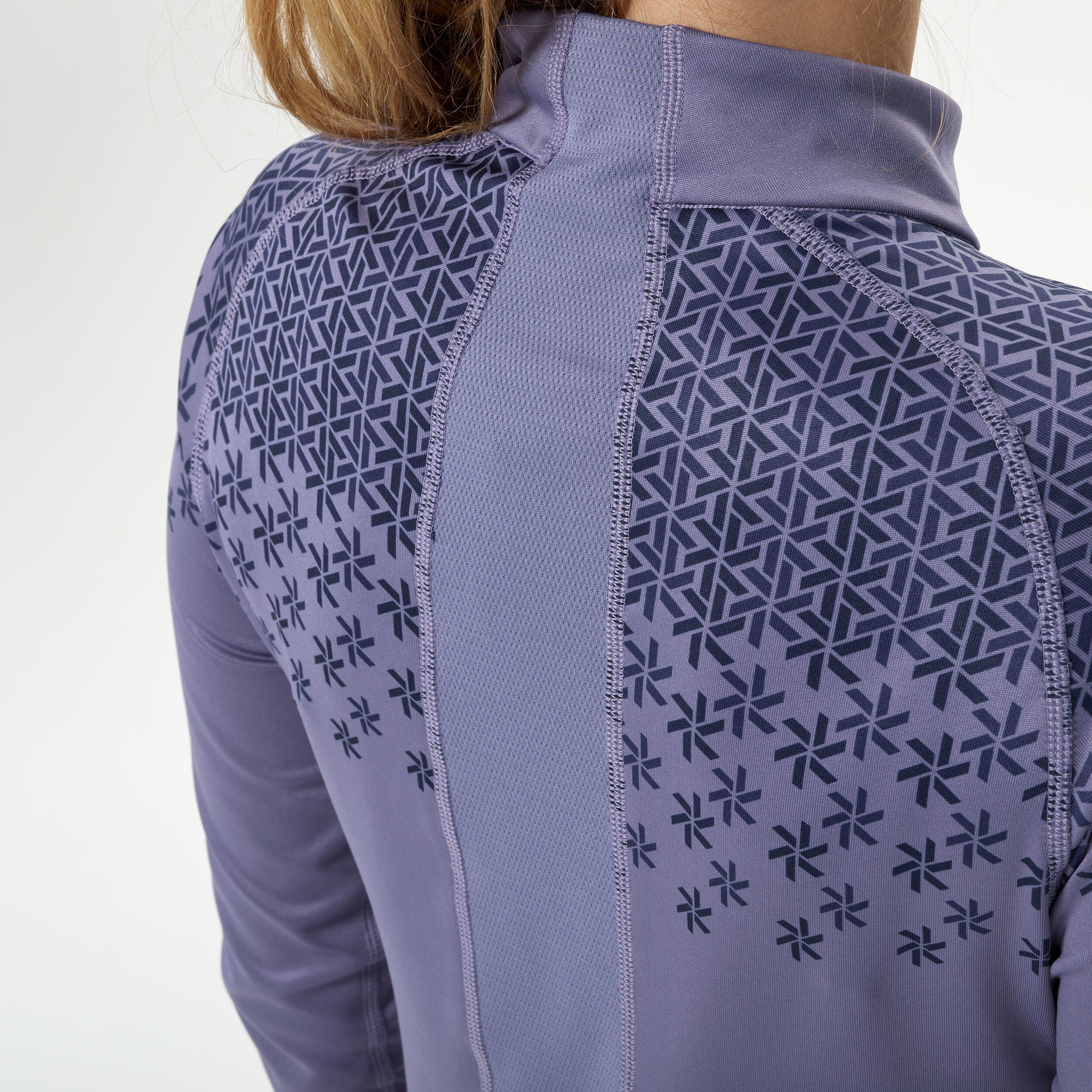 Maglia termica sci donna 500 1/2 ZIP viola 7/8
