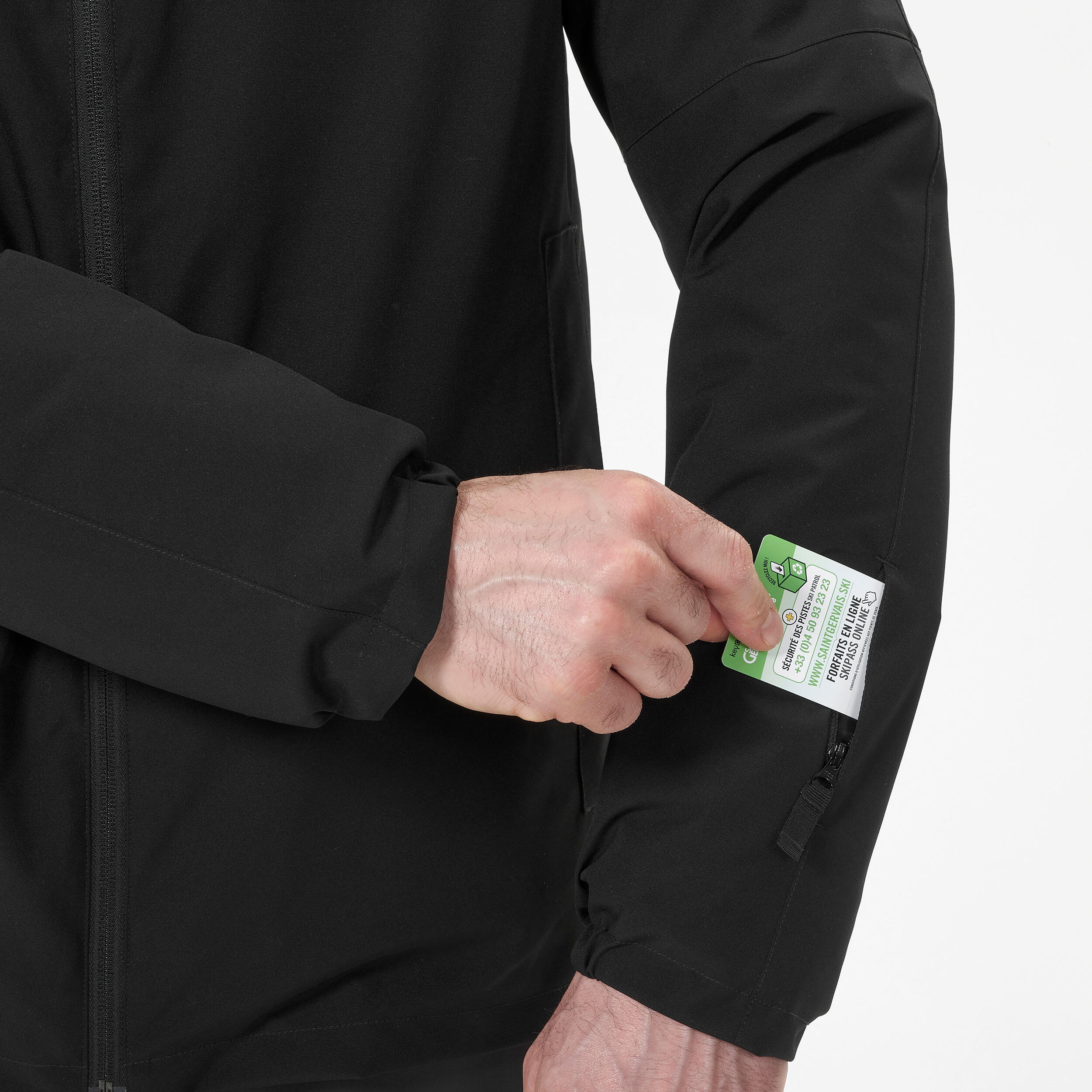Men’s Ski Jacket - 100 Black - WEDZE