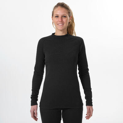 Maglia termica sci donna 100 nera