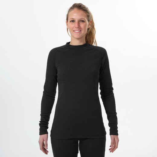 
      Skiunterwäsche Funktionsshirt Damen warm bequem – BL 100 schwarz
  