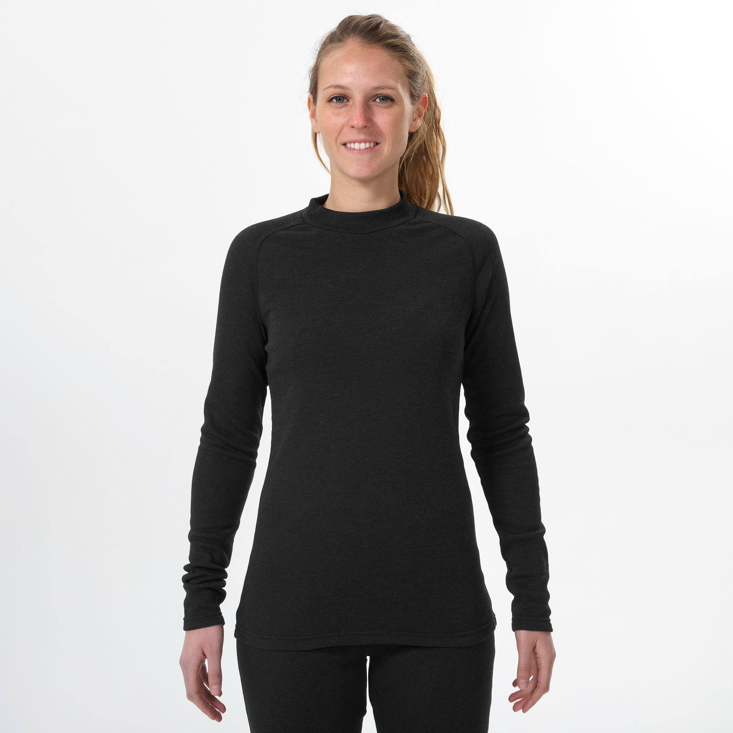 Warm and comfortable thermal ski undergarment for women, BL100 top Black