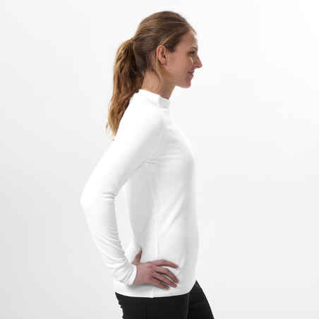 Women's Warm, Comfortable Thermal Skiing Base Layer Top BL100 - White