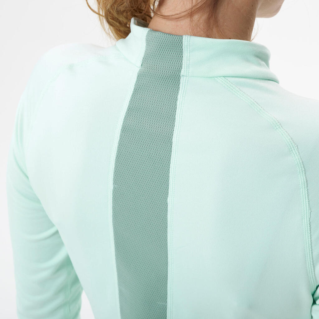 Moteriški apatiniai slidinėjimo marškinėliai „500“, šviesiai žali