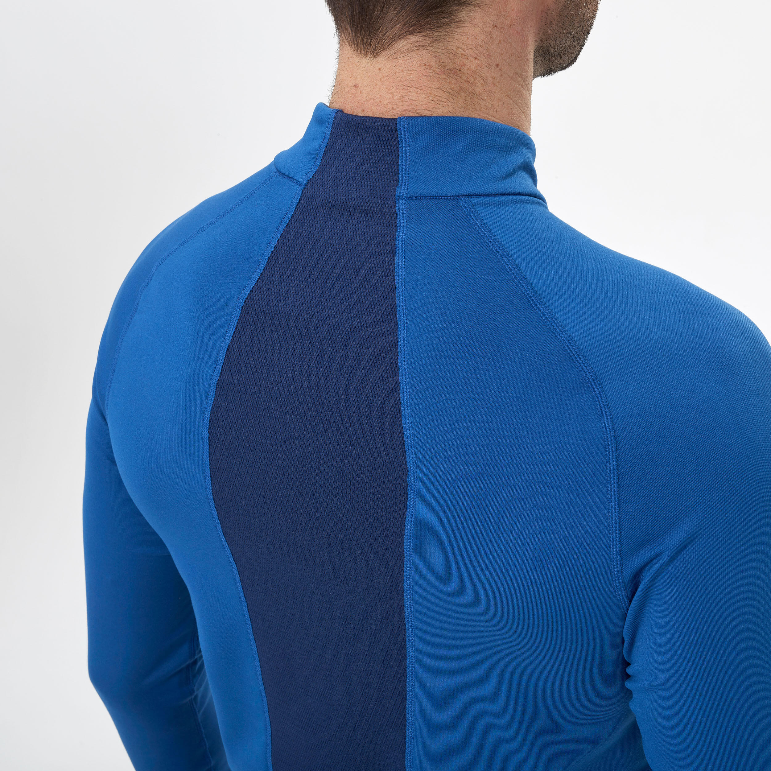 Men's thermal ski base layer top 500 1/2 Zip - Blue  2/8
