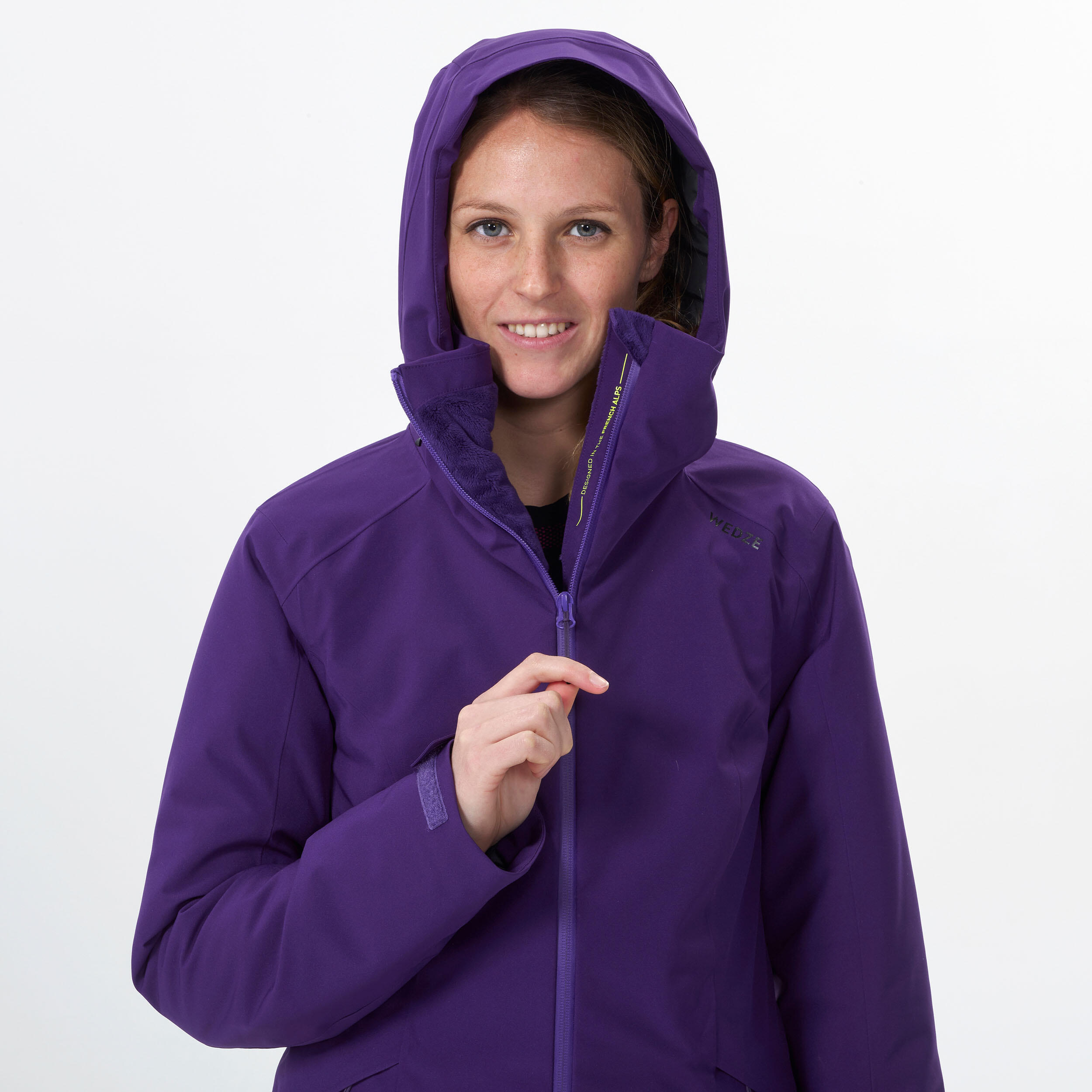 WOMEN’S WARM SKI JACKET - 500 - PURPLE 10/10